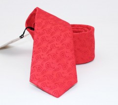                    NM slim szövött nyakkendő - Piros virágmintás 