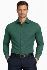             NM h.u slim elasztikus ing - Zöld aprómintás Slim, Smart fazon