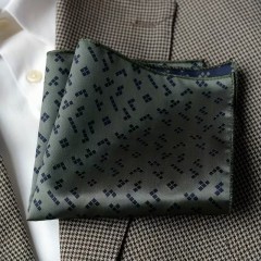                     Exkluzív díszzsebkendő - Szürke aprómintás Diszzsebkendő