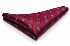                     Exkluzív jaquard díszzsebkendő - Bordó mintás Diszzsebkendő