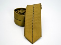    Prémium slim nyakkendő - Mustársárga Csíkos nyakkendő