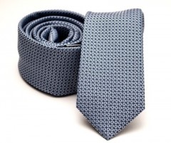    Prémium slim nyakkendő - Kék-fehér pöttyös 