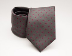 Prémium selyem nyakkendő - Barna-pink pöttyös Selyem nyakkendők