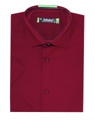   Goldenland slim rövidujjú ing - Bordó Rövidujjú ing